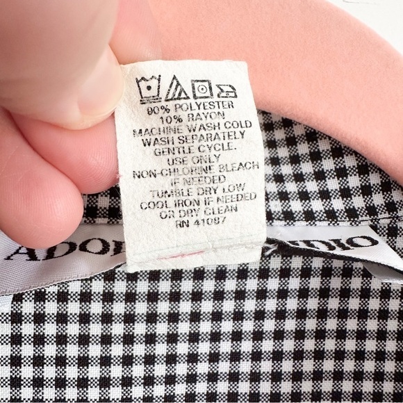 Adolfo Studio Vintage Black White Gingham Check boxy Button Up Shirt sz 10P - Picture 10 of 10